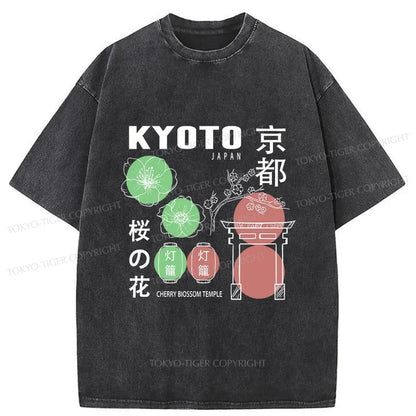 Tokyo-Tiger Kyoto Sakura Japanese Washed T-Shirt