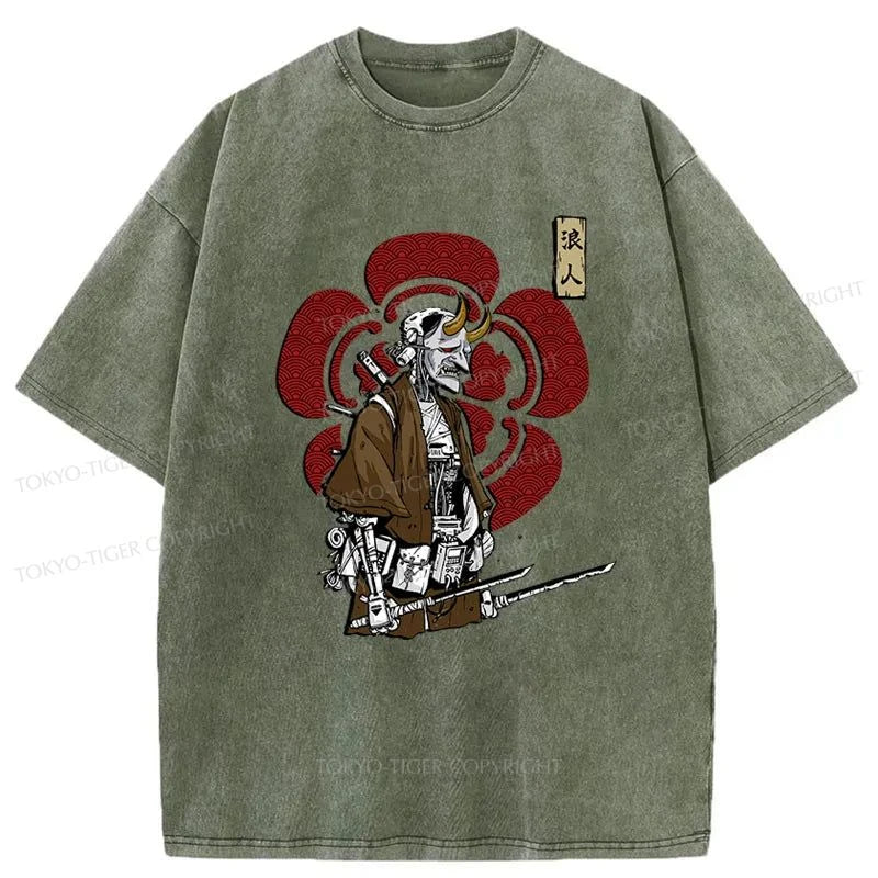 Tokyo-Tiger Japanese Ronin Washed T-Shirt