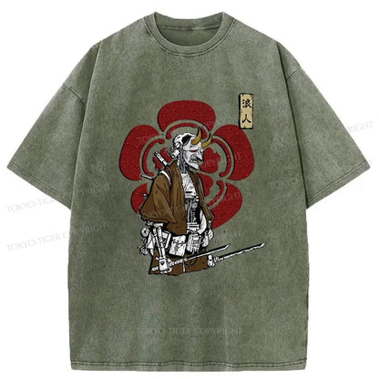 Tokyo-Tiger Japanese Ronin Washed T-Shirt