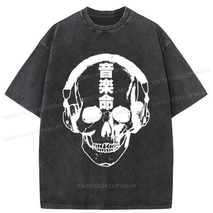 Tokyo-Tiger Music Is Life Japanese Washed T-Shirt