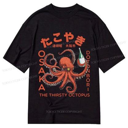 Tokyo-Tiger Octopus Drinks Soju Classic T-Shirt