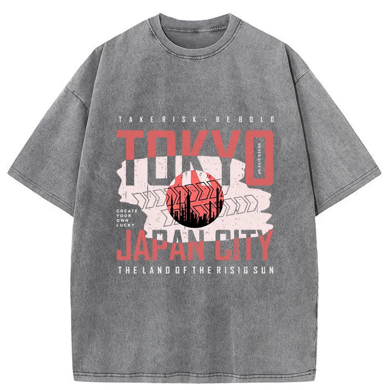 Tokyo-Tiger Tokyo Japan City Street Washed T-Shirt