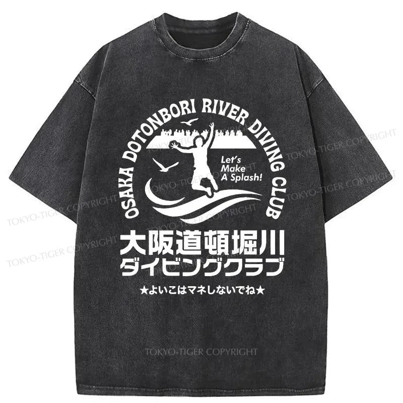 Tokyo-Tiger Osaka Dotonbori Diving Club Washed T-Shirt