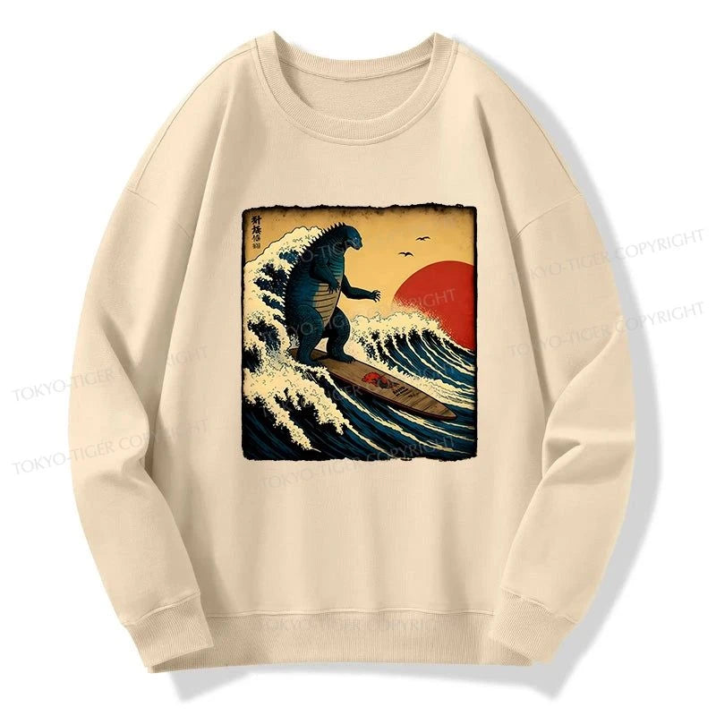 Tokyo-Tiger The Great Wave Godzilla Sweatshirt