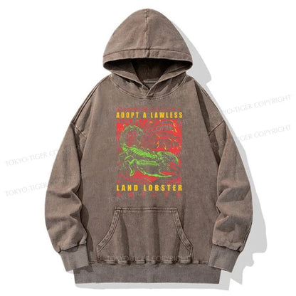 Tokyo-Tiger Adopting A Land Lobster Japanese Washed Hoodie