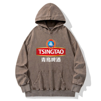 Tokyo-Tiger Qingdao Beer Logo Washed Hoodie