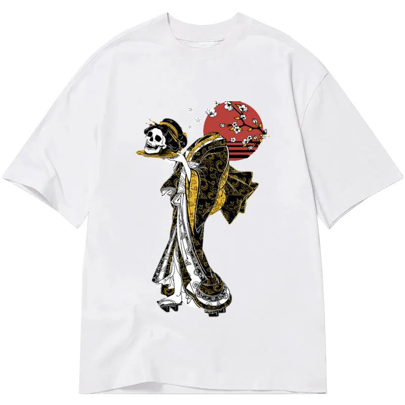 Tokyo-Tiger Skull Geisha Oni Kimono Japanese Classic T-Shirt