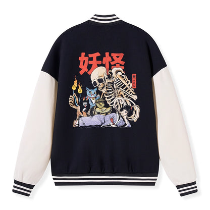 Tokyo-Tiger The Yokai Club Embroidery Varsity Jacket