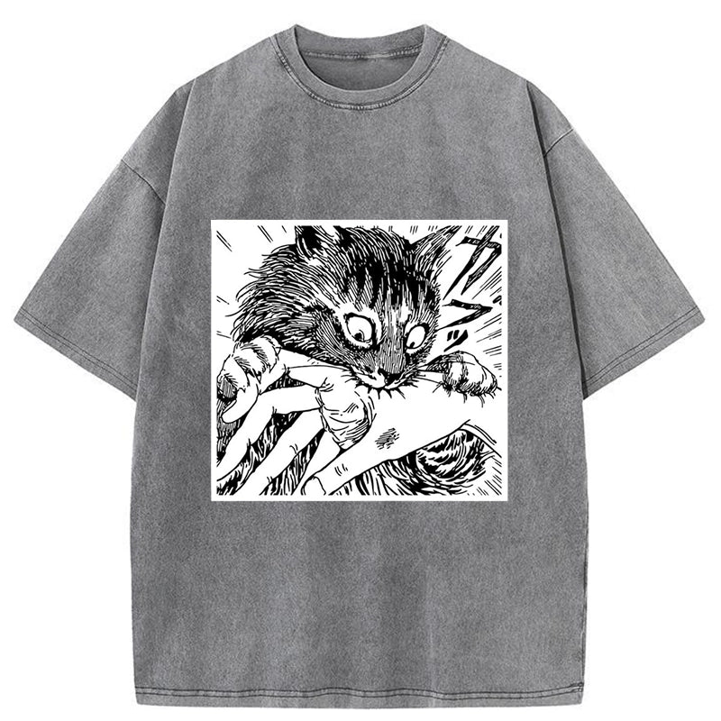 Tokyo-Tiger Creepy Cat Anime Horror Anteater T-Shirt