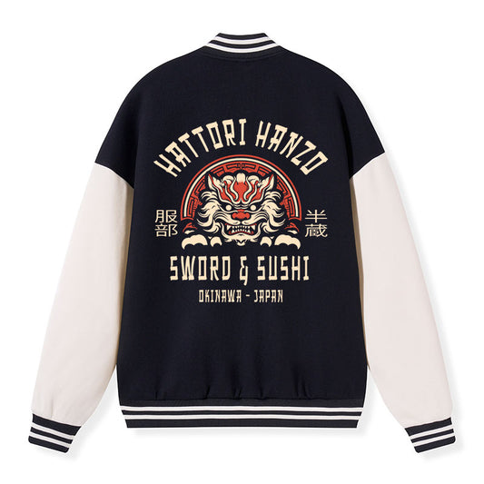 Tokyo-Tiger Hattori Hanzo Sword Logo Embroidery Varsity Jacket