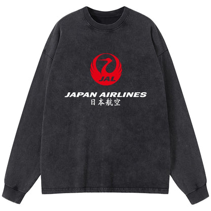 Tokyo-Tiger Japan Airlines Washed Long Sleeve T-Shirt