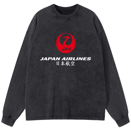 Tokyo-Tiger Japan Airlines Washed Long Sleeve T-Shirt