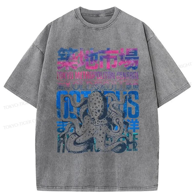 Tokyo-Tiger Vintage Tsukiji Fish Market Washed T-Shirt