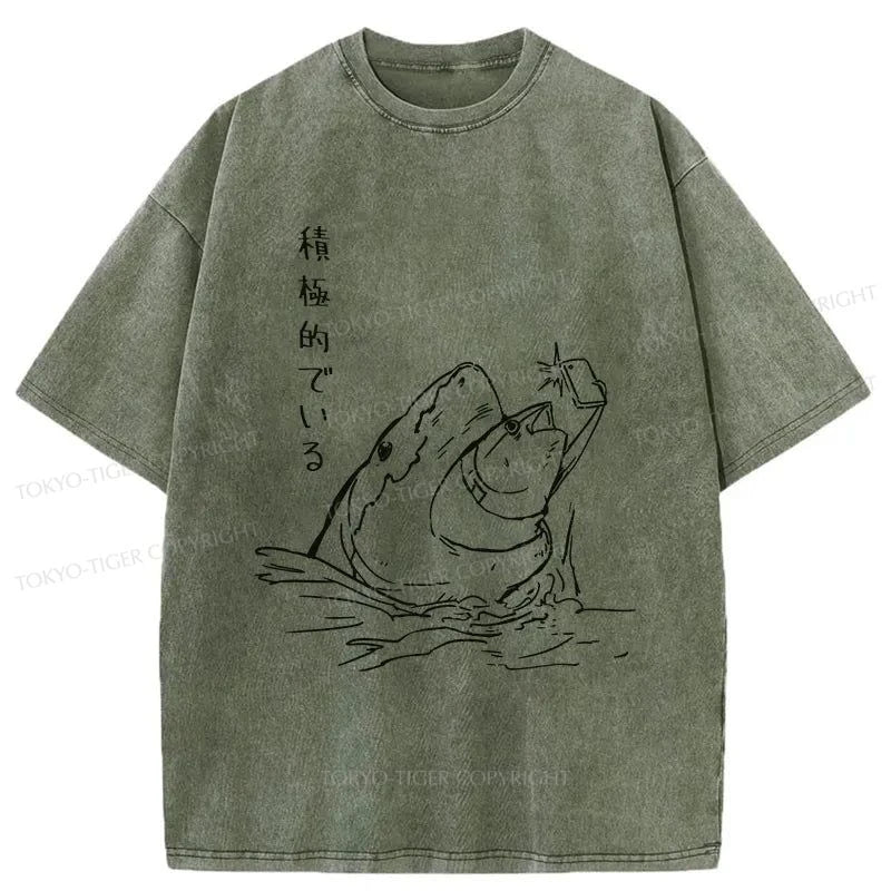 Tokyo-Tiger Fearless Tuna Japanese Washed T-Shirt