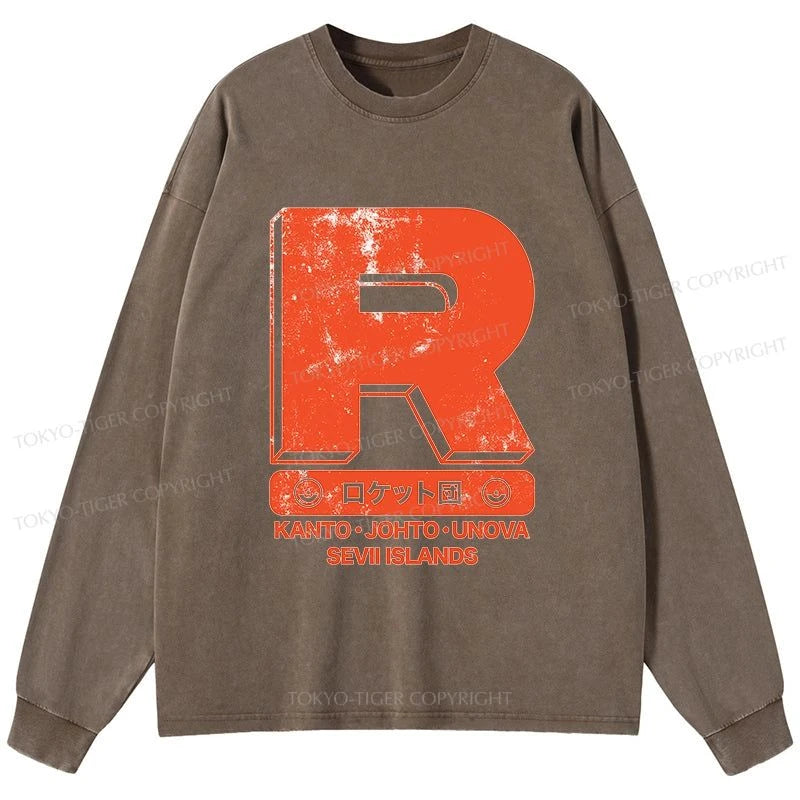 Tokyo-Tiger Team Rocket Japanese Washed Long Sleeve T-Shirt