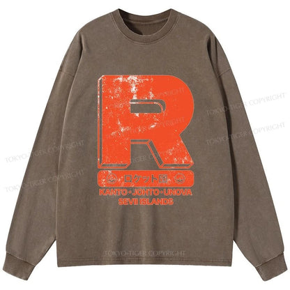 Tokyo-Tiger Team Rocket Japanese Washed Long Sleeve T-Shirt