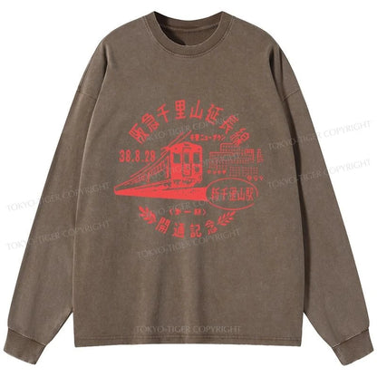 Tokyo-Tiger TOKYO 1929 Train Washed Long Sleeve T-Shirt