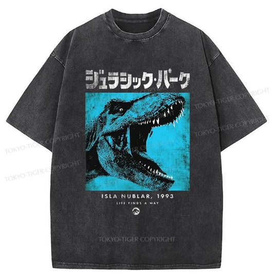 Tokyo-Tiger Jurassic Park T-Rex Japanese Washed T-Shirt