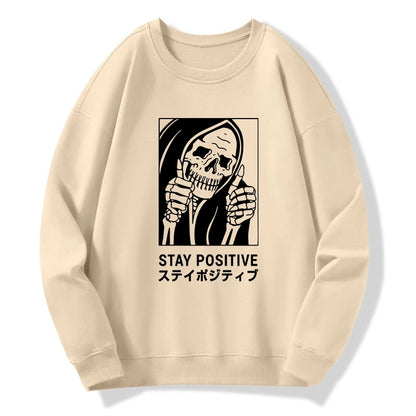 Tokyo-Tiger Stay Positive Skeleton Sweatshirt