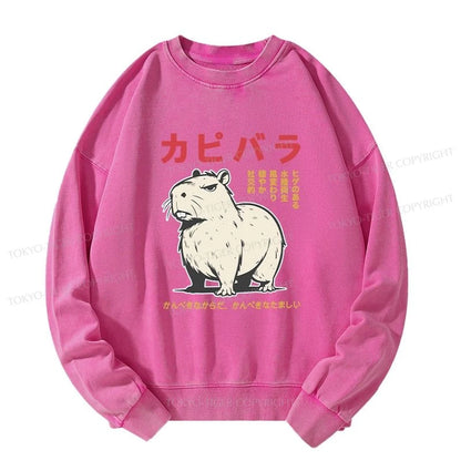 Tokyo-Tiger Angry Capybara Japan Washed Sweatshirt