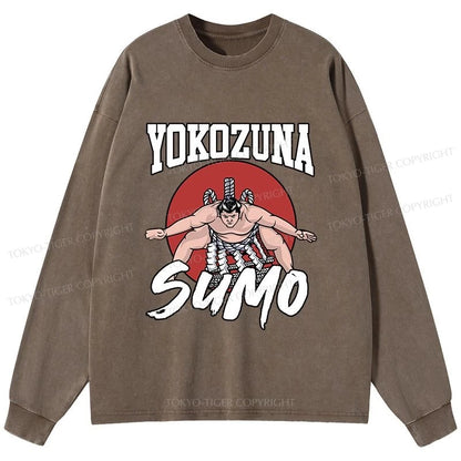 Tokyo-Tiger Yokozuna Sumo Washed Long Sleeve T-Shirt