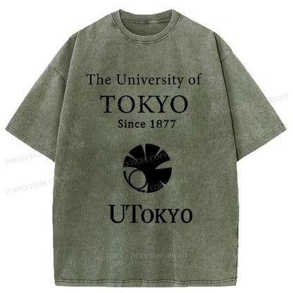 Tokyo-Tiger University Of Tokyo Logo Washed T-Shirt