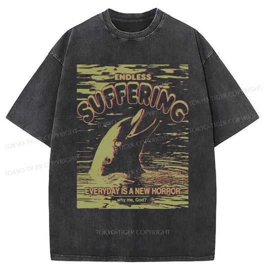 Tokyo-Tiger Frightened Dolphin Washed T-Shirt