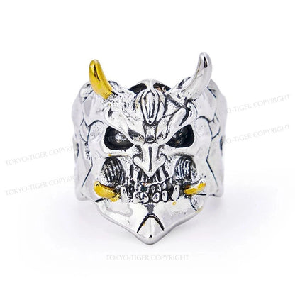 Tokyo-Tiger Samurai Mask Skull Ring