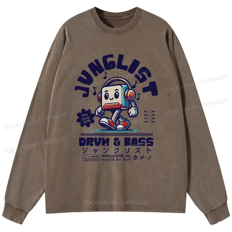 Tokyo-Tiger Junglist DNB Japan Washed Long Sleeve T-Shirt