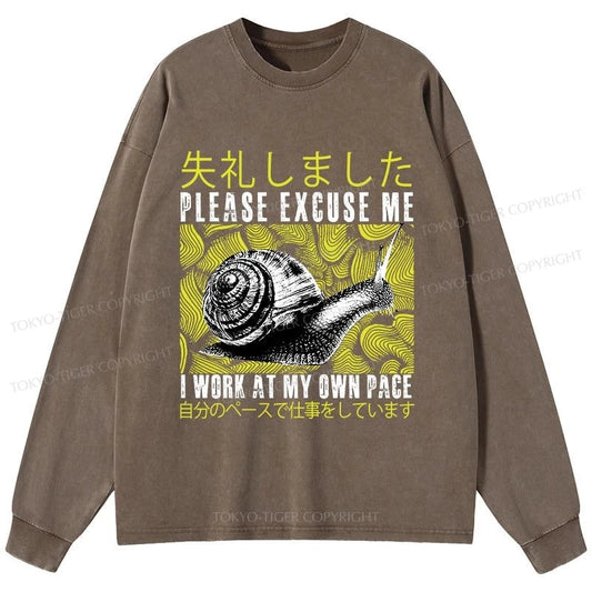 Tokyo-Tiger Snails That Work According To Their Own Rules Washed Long Sleeve T-Shirt