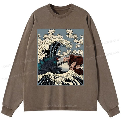 Tokyo-Tiger The Great Fight Washed Long Sleeve T-Shirt