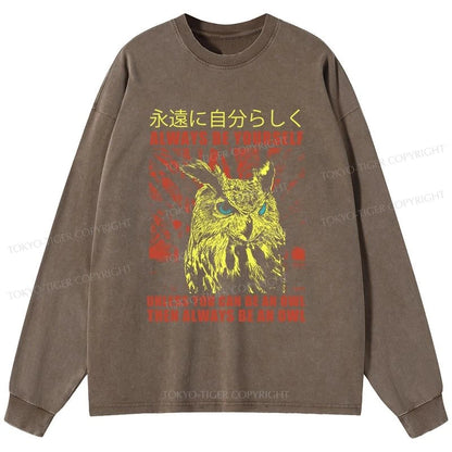 Tokyo-Tiger Always Be Yourself Japanese Washed Long Sleeve T-Shirt