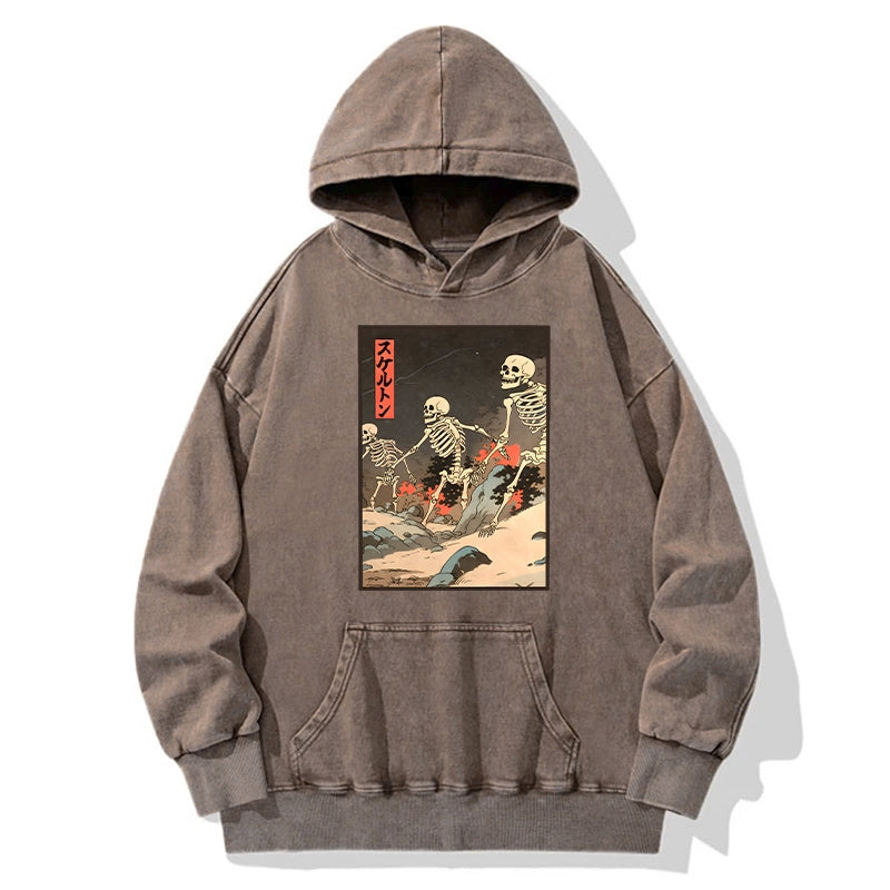 Tokyo-Tiger Japanese Rising Skeletons Washed Hoodie