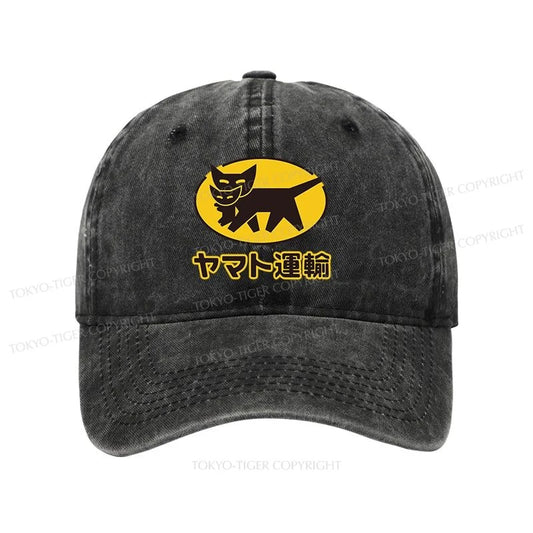 Tokyo-Tiger Black Cat Transport Pattern Japan Washed Cap