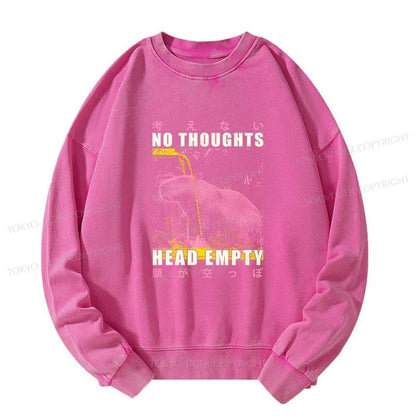 Tokyo-Tiger No Thoughts Head Empty Washed Sweatshirt