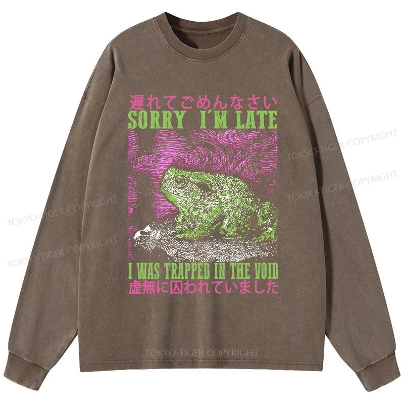 Tokyo-Tiger A Frog In Distress Japanese Washed Long Sleeve T-Shirt