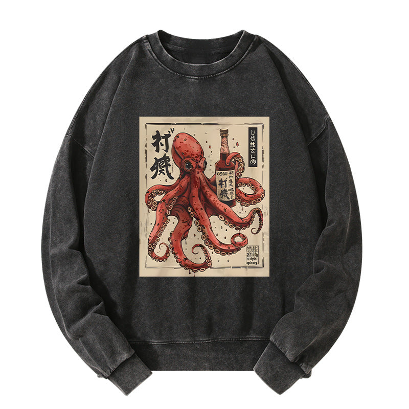 Tokyo-Tiger Osaka Saké Octopus Washed Sweatshirt