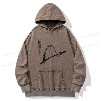 Tokyo-Tiger The Fish With The Knife Japanese Washed Hoodie