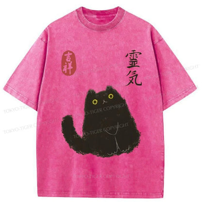 Tokyo-Tiger Black Civet Cat Washed T-Shirt