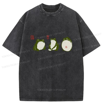 Tokyo-Tiger Three Frogs Japanese Washed T-Shirt