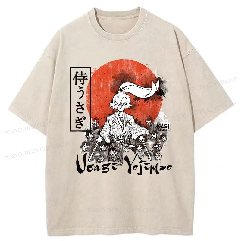 Tokyo-Tiger Usagi Yojimbo Kanji Red Sun Washed T-Shirt