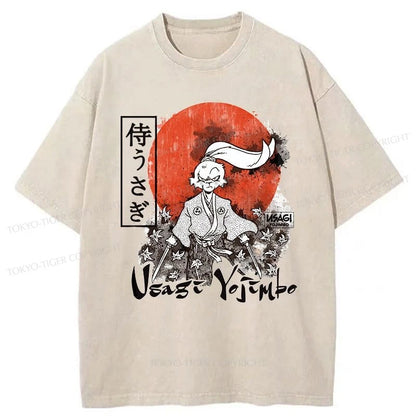 Tokyo-Tiger Usagi Yojimbo Kanji Red Sun Washed T-Shirt