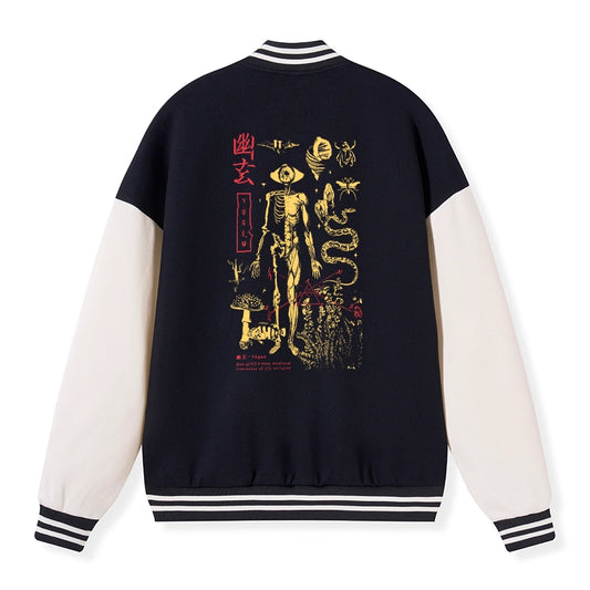 Tokyo-Tiger Spooky Ghost Japanese Embroidery Varsity Jacket