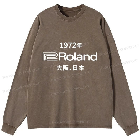 Tokyo-Tiger 1972 Roland Osaka Japan Washed Long Sleeve T-Shirt