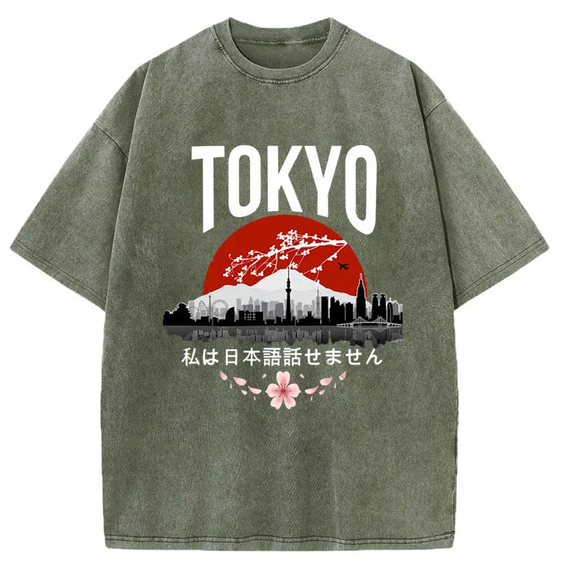 Tokyo-Tiger I don’t speak Japanese Washed T-Shirt