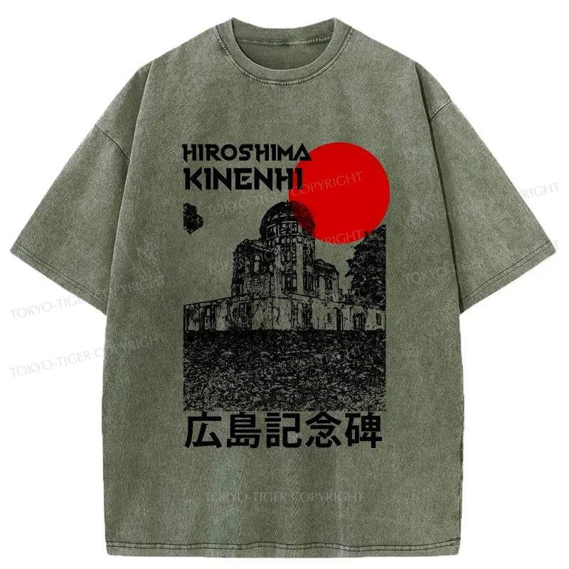 Tokyo-Tiger Hiroshima Memorial Japanese Washed T-Shirt