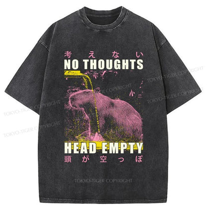 Tokyo-Tiger No Thoughts Head Empty Washed T-Shirt