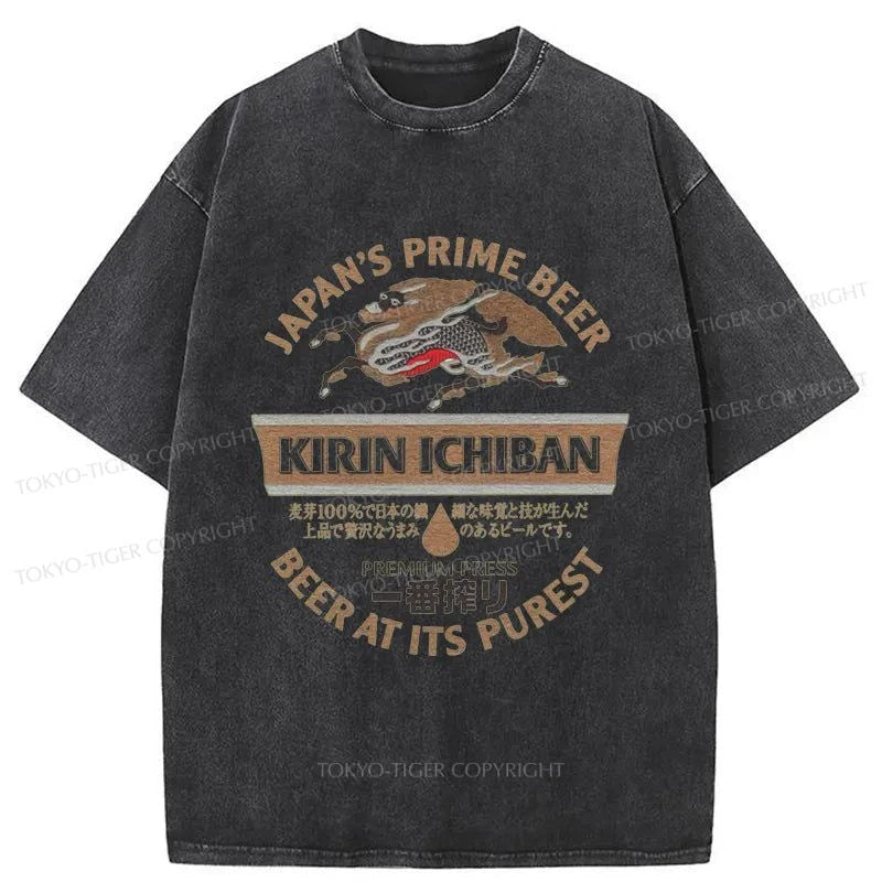 Tokyo-Tiger Kirin Ichiban Beer Japan Washed T-Shirt