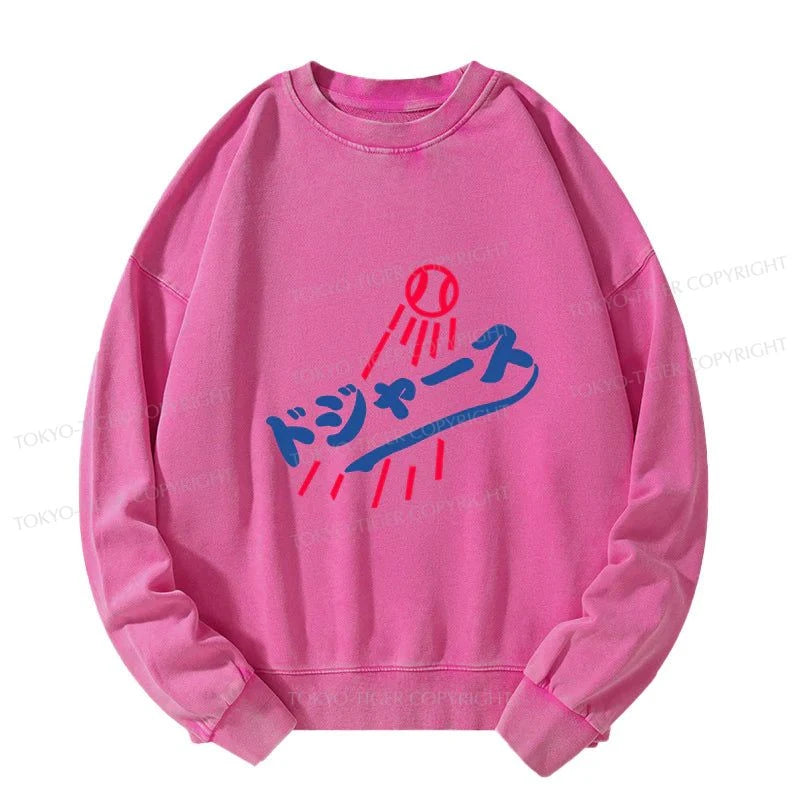 Tokyo-Tiger LA Dodgers Japanese Logo Washed Sweatshirt