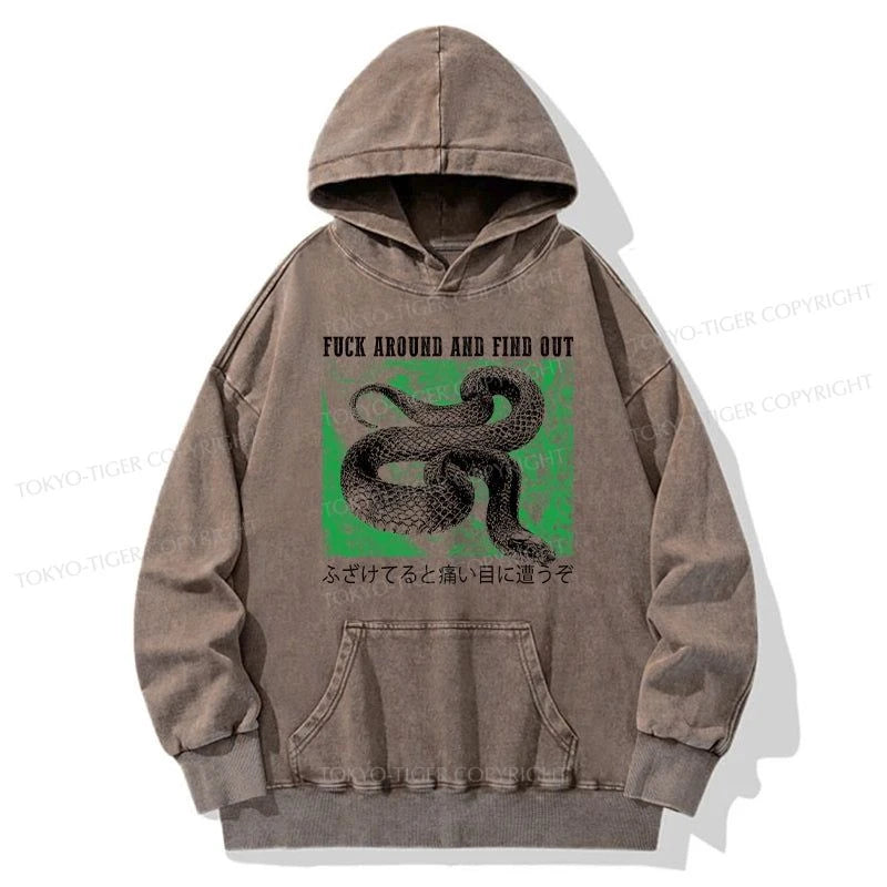 Tokyo-Tiger Cold And Heartless Snake Washed Hoodie